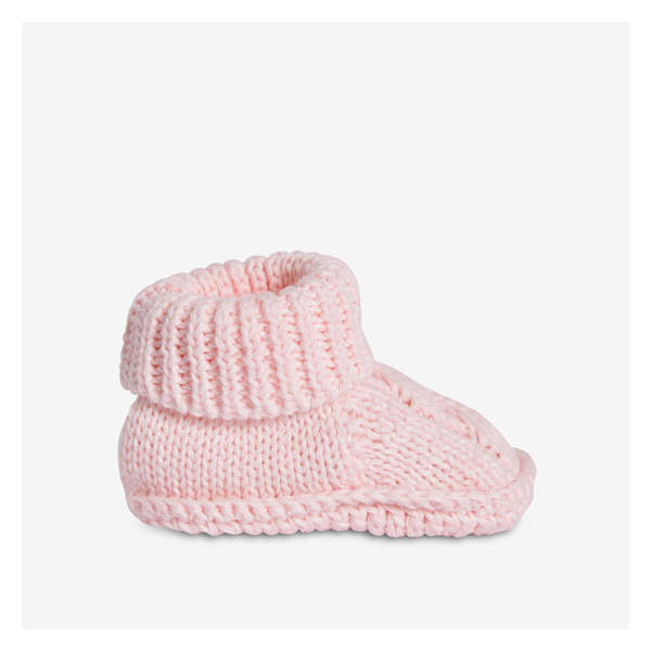 Baby Girls' Knit Booties - Light Pink